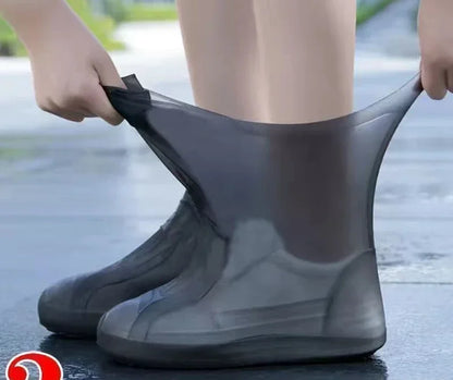 1 Pair Silicone WaterProof Shoe Covers Lip-resistant Rubber Rain Boot Rain Gear Overshoes Accessories for Outdoor Rainy Day Beauty World Shop