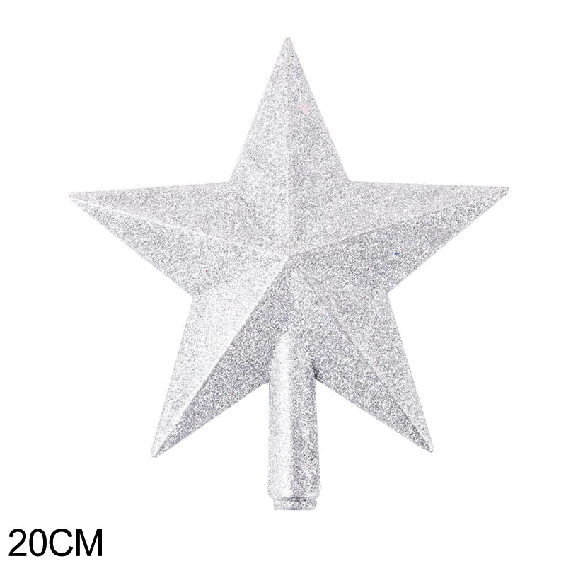 15/20cm Christmas Tree Top Star Merry Christmas Decorations for Home Shiny Gold Powder Five-pointed Star New Year's Ornament Beauty World Shop