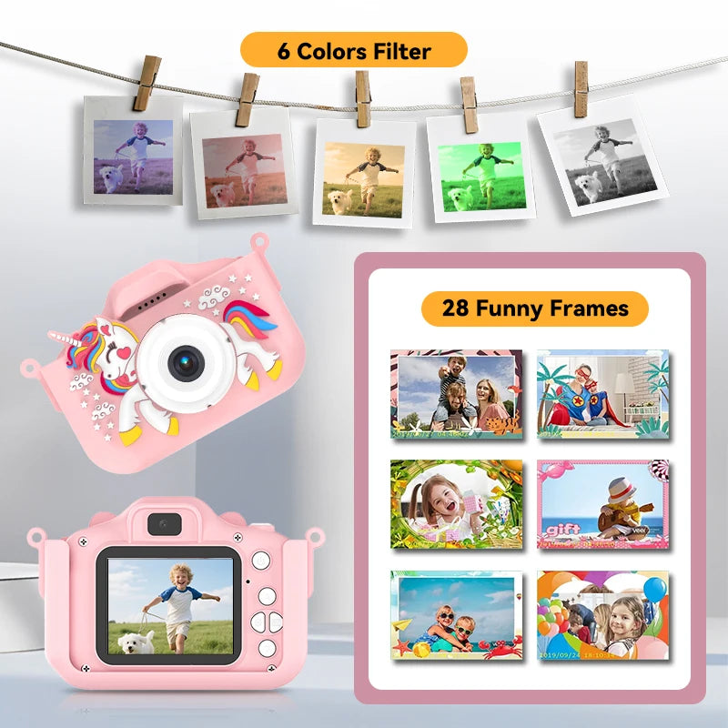 Christmas Children Camera HD 1080P Toddler Digital Video Camera 2.0inch Kids Camera with Silicone Cases Toys for Christmas Gifts Beauty Fashion