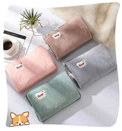 Rechargeable Hot Water Bottle Cute Electric Hand Warmer EU Plug Reusable Hot Compress Bag Heating Pad Hand Pocket Warmer Beauty World Shop