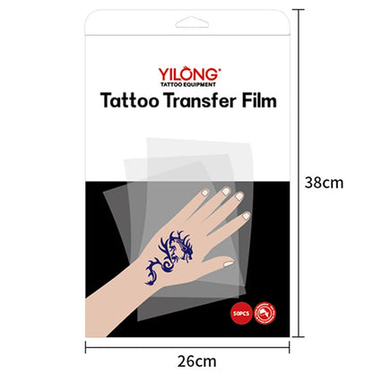 New Tattoo Transfer Paper Tattoo Stencil 50pcs Transparent  Clear Pattern Thermal Tattoo Transfer Film Paper Stencil Accessories Beauty World Shop