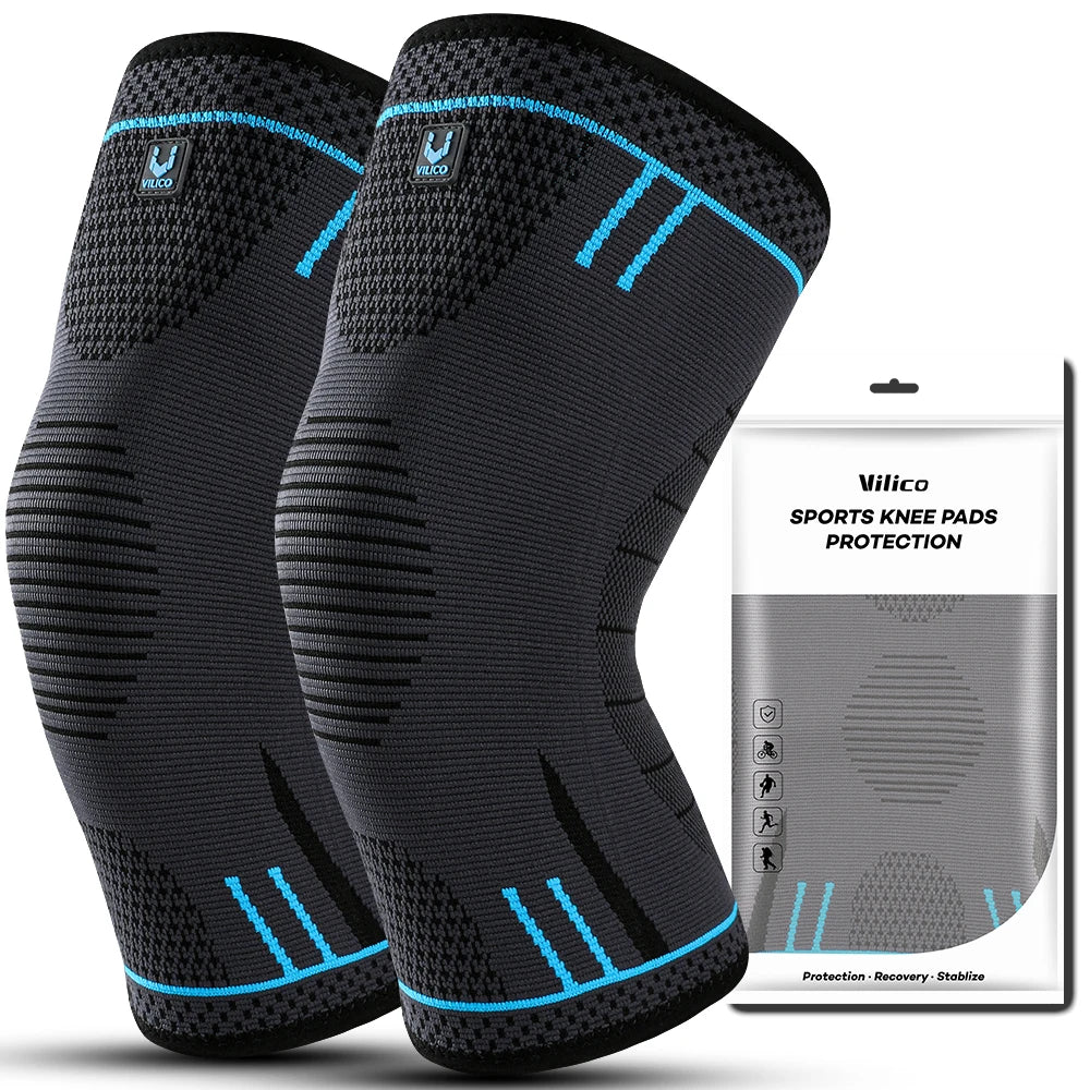 1 Pcs Compression Knee Support Sleeve Elastic Breathable Knee Pads Brace Springs Gym Sports Protector Basketball Volleyball Run Beauty World Shop
