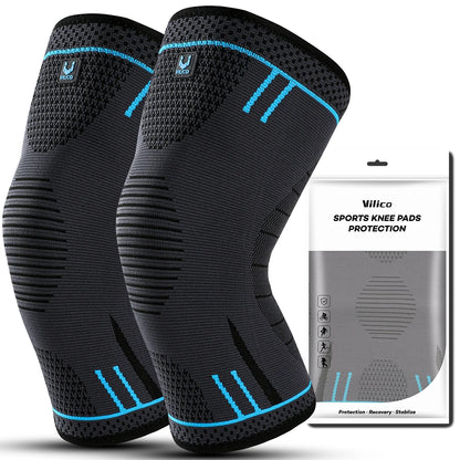 1 Pcs Compression Knee Support Sleeve Elastic Breathable Knee Pads Brace Springs Gym Sports Protector Basketball Volleyball Run Beauty World Shop