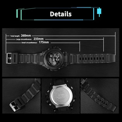YIKAZE Men's Sports Watch Waterproof Man Sport Watches Multifuction LED Digital Military Watch Alarm Clock Electronic Wristwatch Beauty World Shop