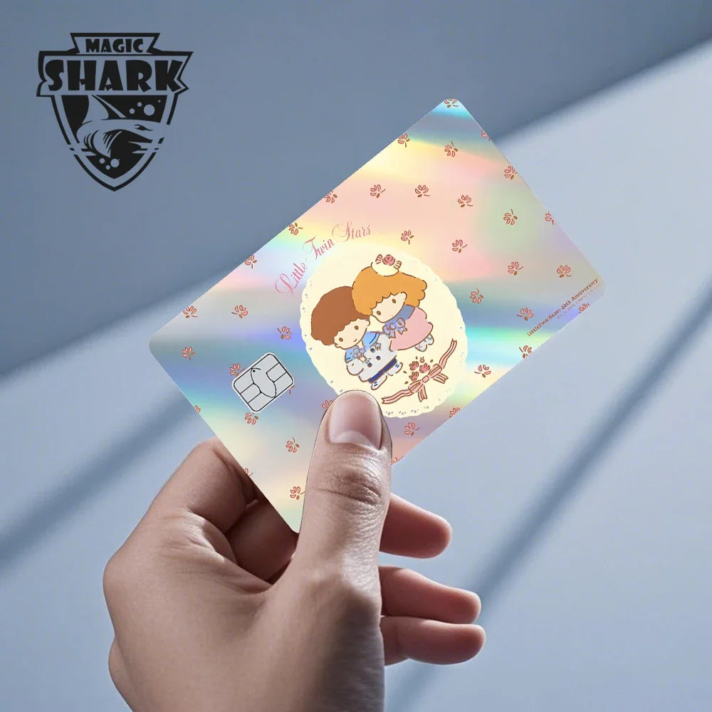 Hot Sale Hello Kitty Kuromi Holographic Laser Shinny Film Skin Cover Sticker for Debit Credit Card Bank Card Beauty World Shop