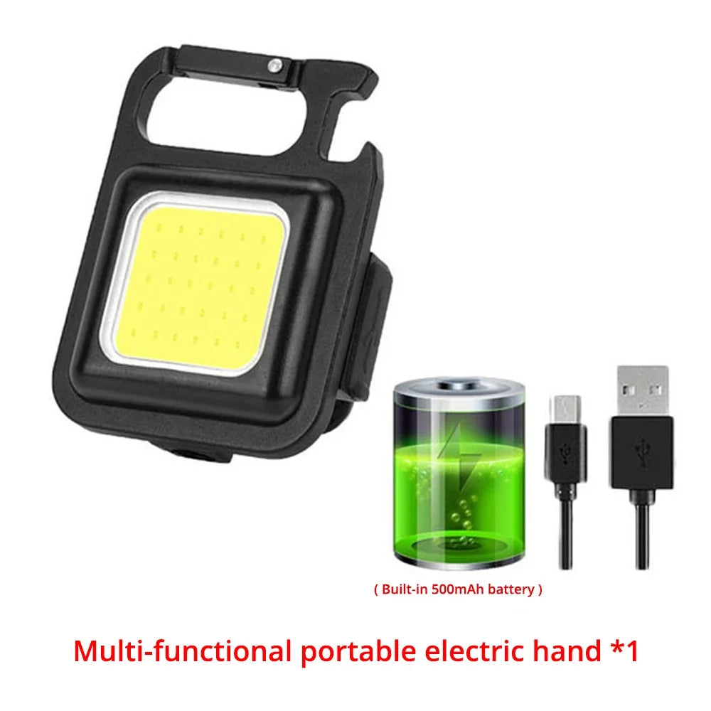 Mini Flashlight Keychain Carry LED Light Work High Power Flashlights Waterproof USB Charge Hard Lamp Outdoor Lighting Highlight Beauty World Shop