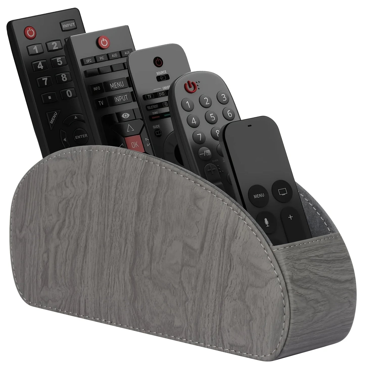 PU Leather Remote Control Holder5Compartments,Multi-Device Organizer for TV/DVD/Blu-Ray,Desk & DrawerStorageBoxHome&OfficeDecor Beauty World Shop
