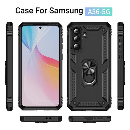 Shockproof Armor For Samsung Galaxy A56 A36 A26 5G Case Phone Case Ring Stand Bumper Silicone Phone Back Cover Beauty World Shop