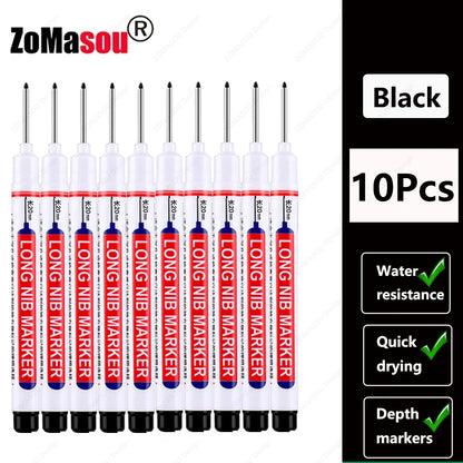 1-100Pcs 2cm Waterproof Long Head Markers Deep Hole Marker Pen for Metal Carpenter Red/Black/Blue/Green Ink Woodworking Tools Beauty World Shop