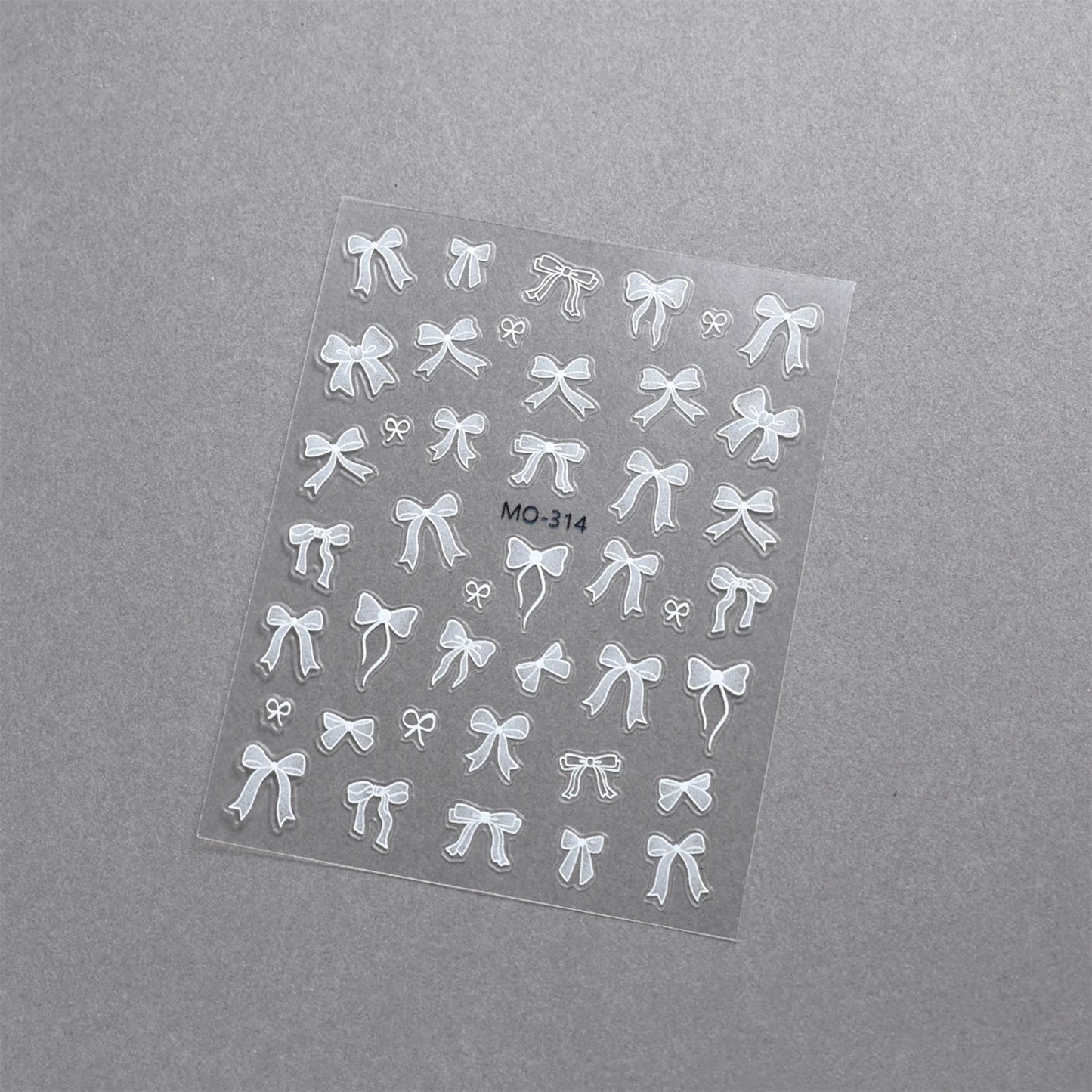 Bowknot Nail Stickers 3D Relief White Ribbon Cute Sweet Pink Self-Adhesive Nail Art Decoration Decals For Nail Tips Manicures Beauty World Shop