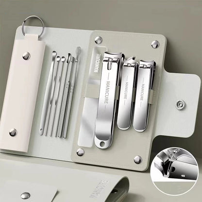 Ouriner 6-18Pcs Portable Manicure Sets Pedicure Kits Bright Black Nail Clipper Set Personal Care Tools Eyebrow Scissors Beauty World Shop