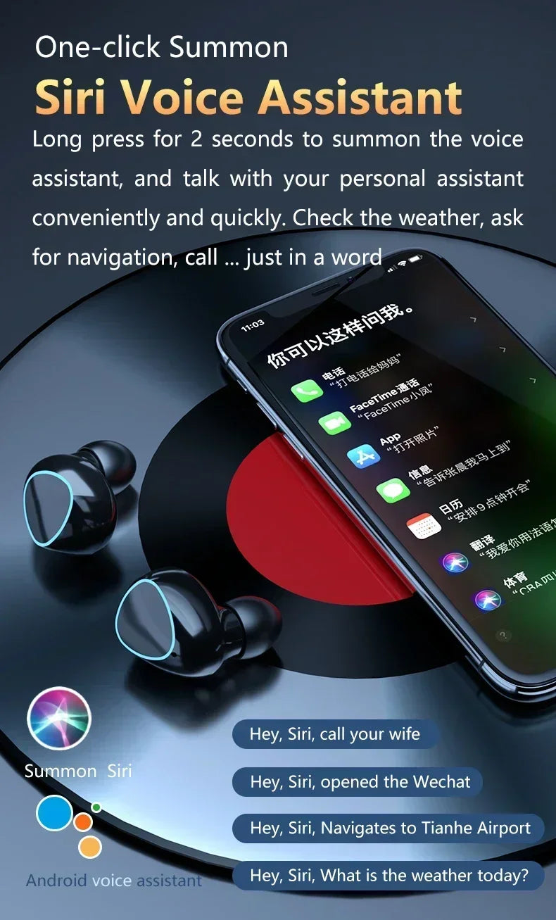 Original M10 Headphones Bluetooth Wireless Earpods Sports Stereo Noise Canceling Headphone Microphone Speaker Caixa De Som Gamer Beauty World Shop