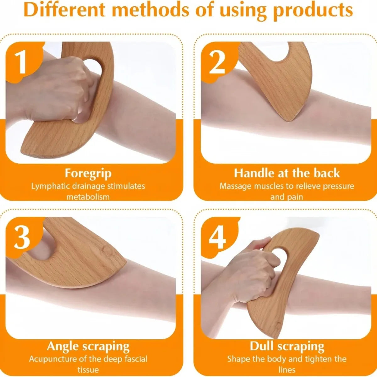 Lazy People Moon Shape Wooden Guasha Board Lymphatic Massager for Full Body Relaxation Neck Muscle Release Natural Beechwood Beauty World Shop