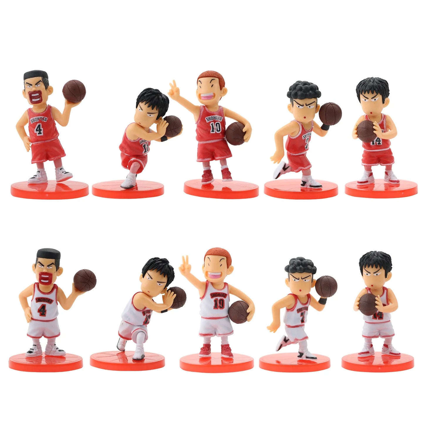 Slam Dunk Q Edition Five Piece Set Sakuragi Hanamichi Ryukawa Maple Shobei Basketball Team Doll Handmade Ornament Car Decoration Beauty World Shop