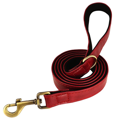 Customized Leather Dog Collar Leash Set Soft Padded Leather Collar For Small Medium Large Dogs With Free Engraved Nameplate Beauty World Shop