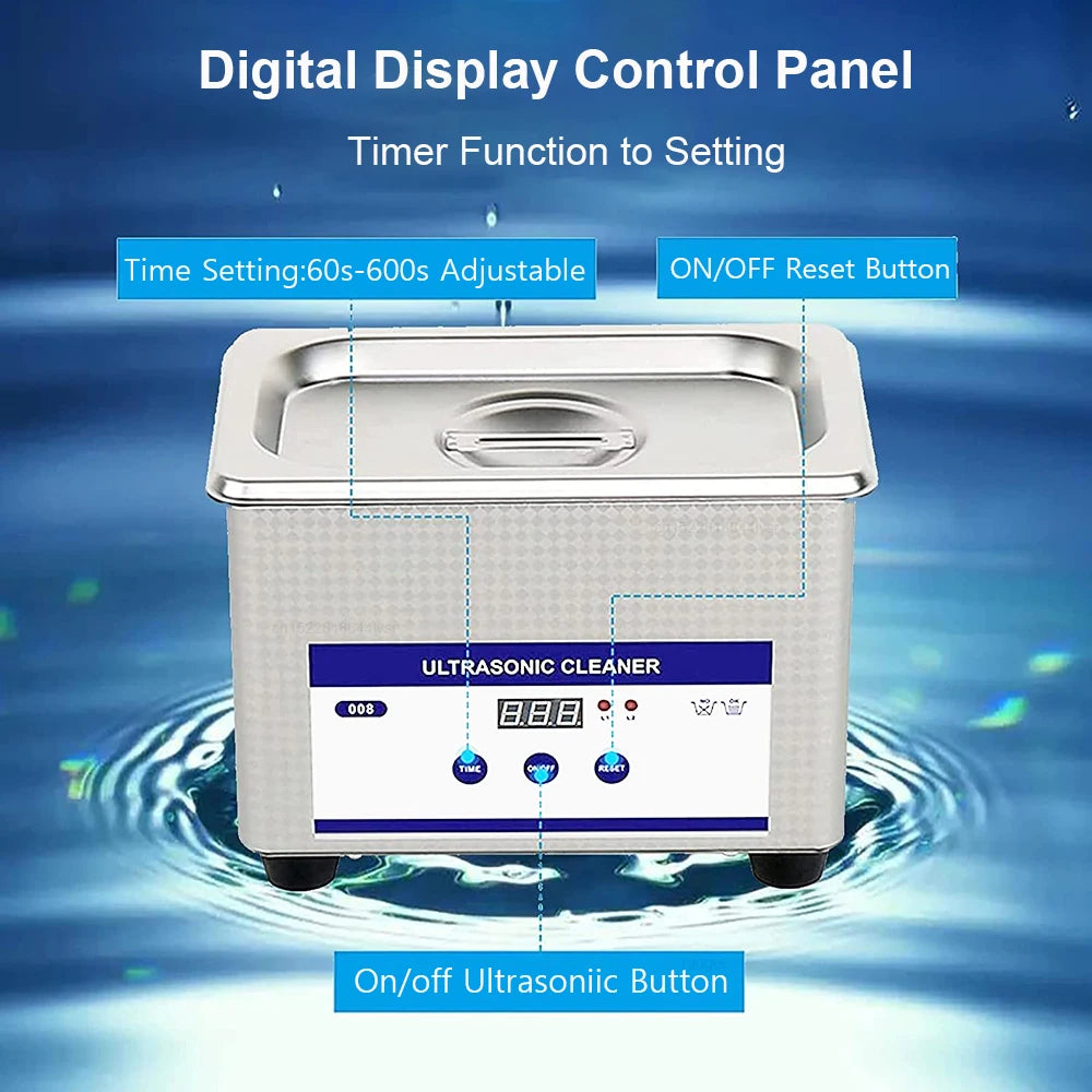 Ultrasonic Cleaner Ultrasound Glasses Jewelry Cleaner 40KHZ High Frequency Ultrasonic Washing Bath for Glasses Jewelry Cleaning Beauty World Shop