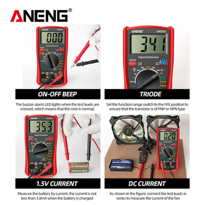 ANENG DM850 Digital Multimeter Automatic Professional 1999 Counts Auto AC/DC Votage Tester Ohm Current Ammeter Detector Tool Beauty World Shop