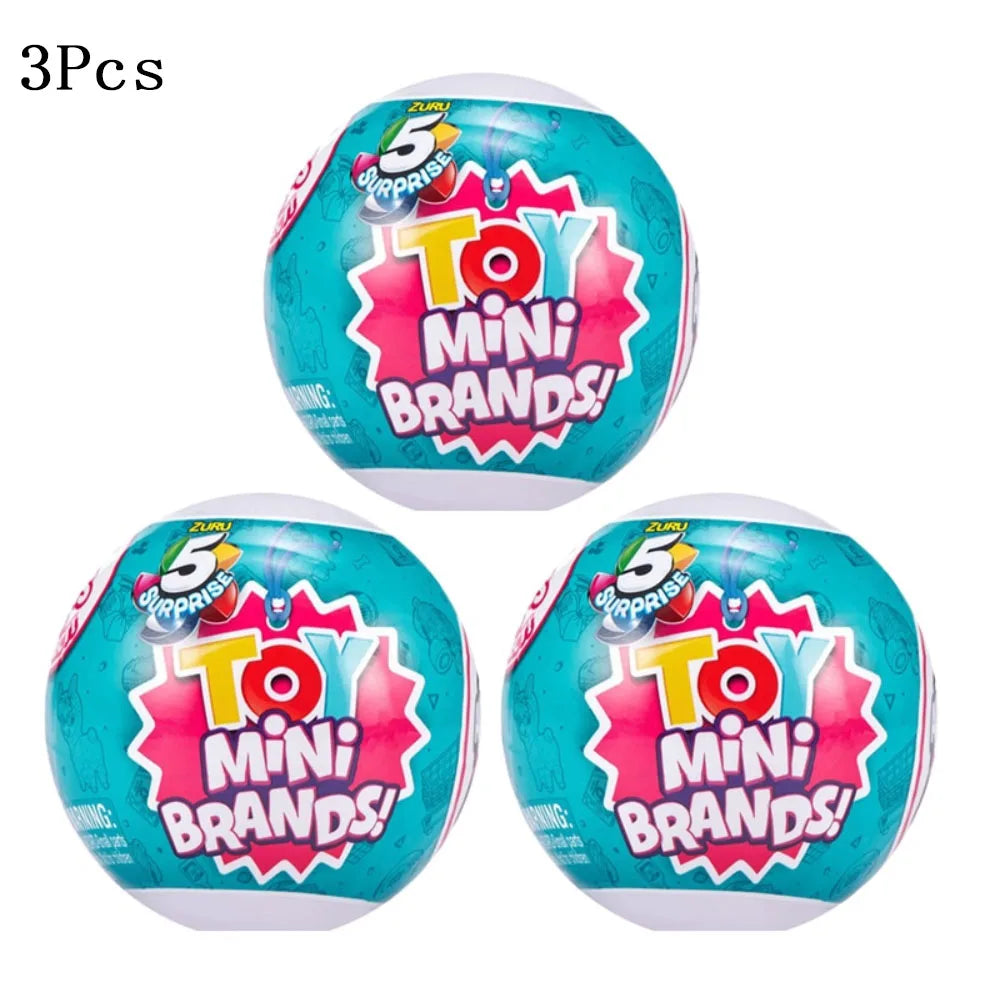 5 Surprise Mini Brands Series 1 by ZURU Mystery Real Miniature Collectible Toy Capsule Anime Figure Toy Birthday Surprise Gift Beauty World Shop