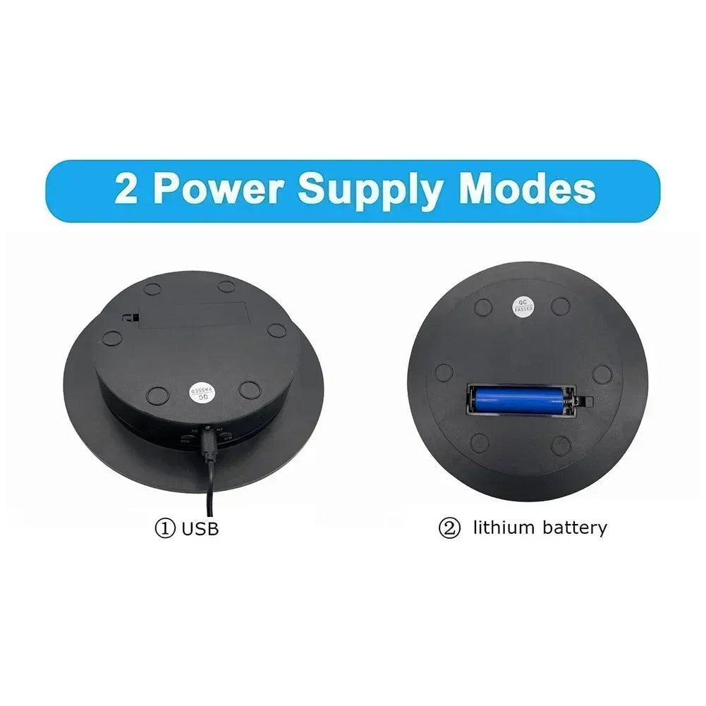 7.87 Inch 360 Degree Electric Rotating Stand with Remote Control for Jewelry Display,Photography and Video,3-position Adjustment Beauty World Shop