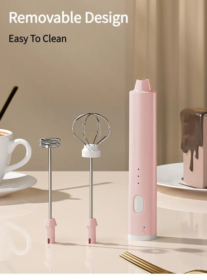 1 PCS USB Rechargeable Handheld Egg Beater 3 Speeds Electric Milk Frother Foam Maker Mixer Coffee Drink Frothing Wand Foamer Beauty World Shop