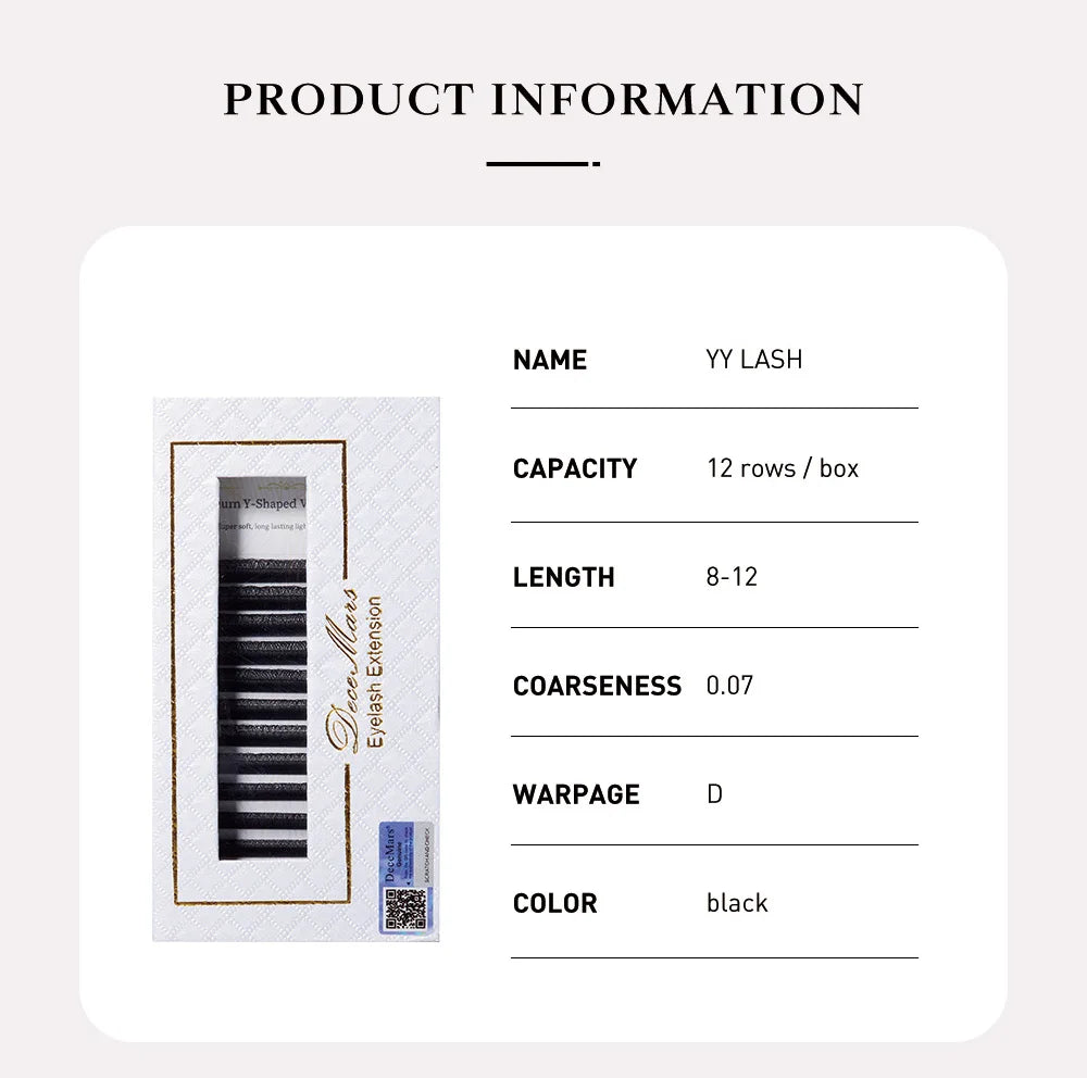 DeceMars YY Eyelash Extension 6mm-18mm Length Black Beauty World Shop