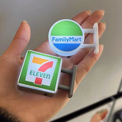 Hot Convenience Store Fridge Magnet Miniature Model Magnetic Attraction Decorate Night Light Atmosphere Light Glowing Signboard Beauty World Shop