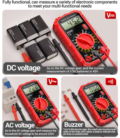 ANENG SZ308 Digital Multimeter   AC/DC Current Meter Voltage Resistance Meter Electrician LCD Backlight Ohm Square Wave Test Beauty World Shop