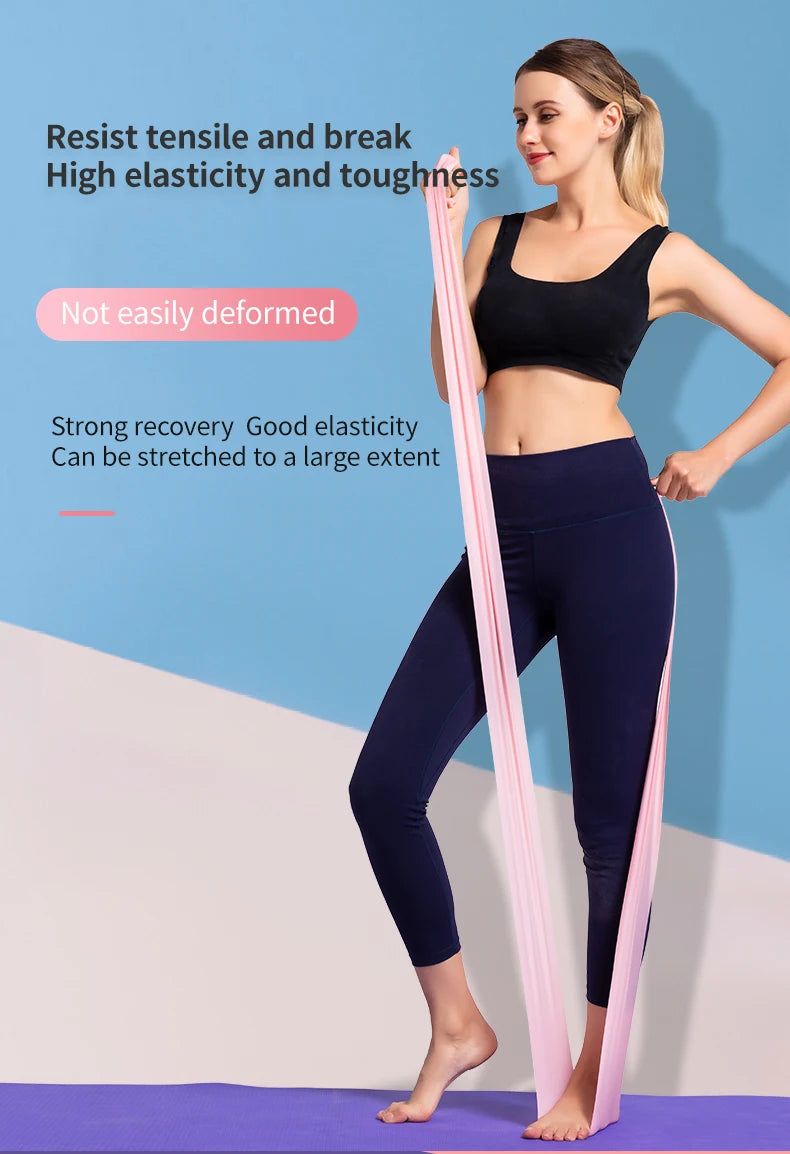 Yoga Pilates Elastic Resistance Band Fitness Training Band 150cm Fitness Elastic Rubber Gym Natural Rubber Beauty World Shop