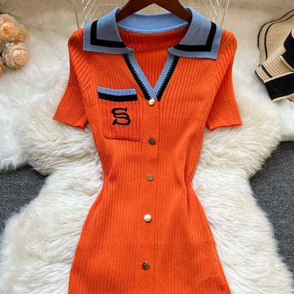 YuooMuoo Brand Fashion Summer Knitted Dress Women 2025 New Y2K Embroidery Long Bodycon Sweater Dress Streetwear Lady Vestidos Beauty World Shop