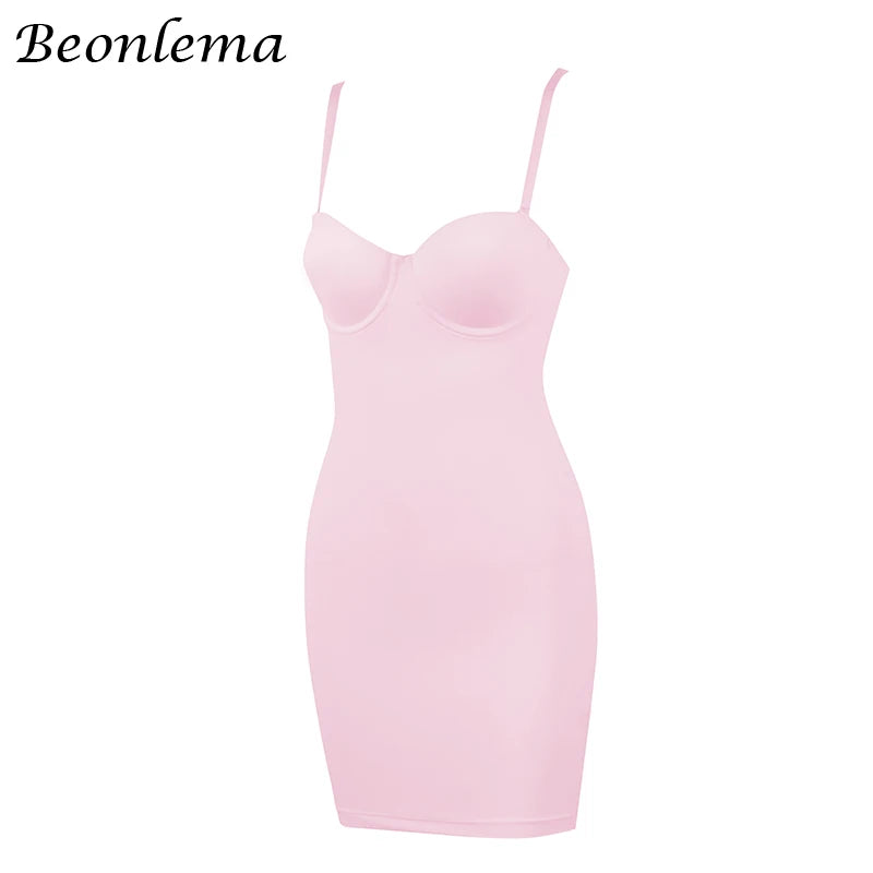 Short Bodycon Dress Backless Skinny Straps Solid Casual Sexy Sleeveless Summer High Waist Club Slim Mini Dresses Ladies Basic Beauty World Shop