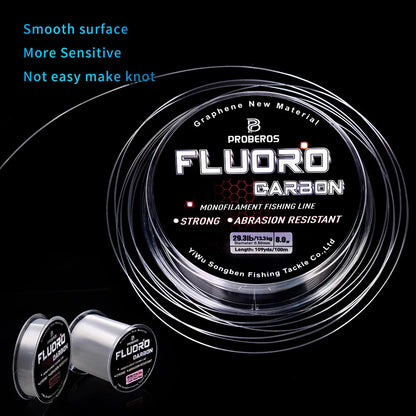 PROBEROS 100M Fluorocarbon Coating Fishing Line 2.2LB-29.3LB Carbon Fiber Monofilament Leader Line Carp Fishing Sinking Line Beauty World Shop