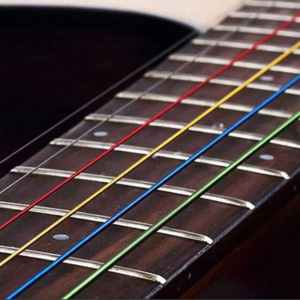 Miwayer Set of 6 Acoustic Guitar Strings, E-A Rainbow Colors, for Folk Acoustic Guitar, Classical Guitar Beauty World Shop