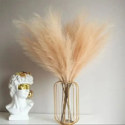 10PCS Artificial Pompous Grass Pompass Branches Fake Fluffy Stems Plants Vase Filler for Home Boho Decor Flower Arrangement Beauty World Shop