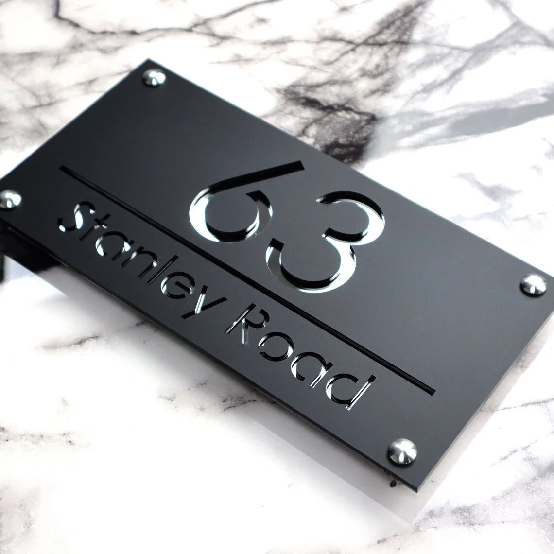 Customized Sign Outdoor House Number Plate Personalized Family Address Name Hotel Sign 3D Acrylic Laser Cut Wall Plaque Beauty World Shop