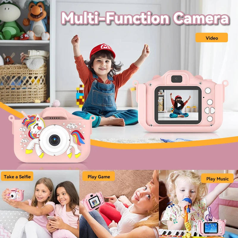 Christmas Children Camera HD 1080P Toddler Digital Video Camera 2.0inch Kids Camera with Silicone Cases Toys for Christmas Gifts Beauty Fashion