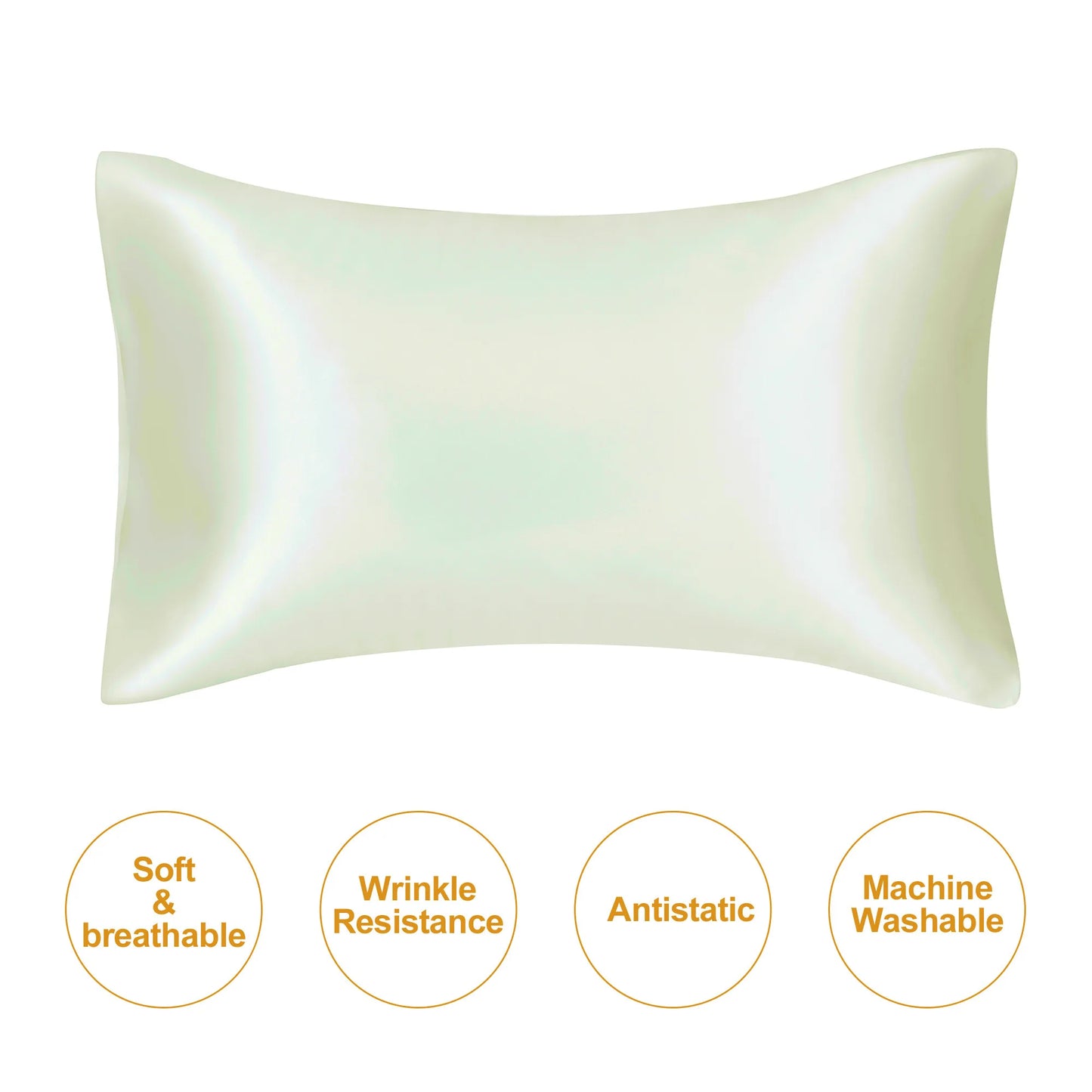 JuwenSilk silky stain pillowcase silky pillowcase natural silk pillowcase mulberry silk pillow case standard queen k Beauty World Shop