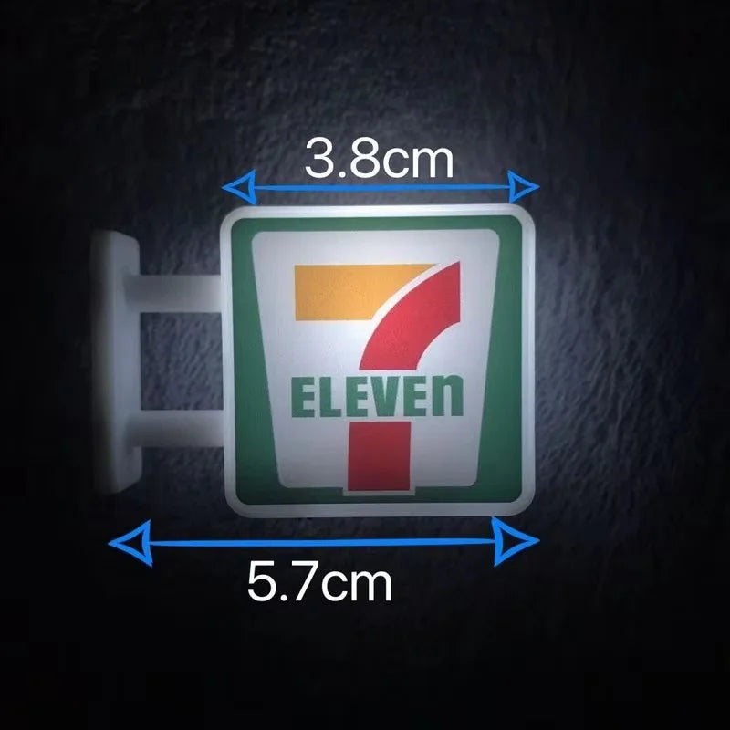 Hot Convenience Store Fridge Magnet Miniature Model Magnetic Attraction Decorate Night Light Atmosphere Light Glowing Signboard Beauty World Shop