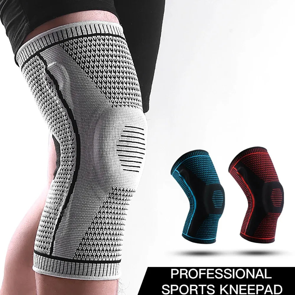1PC Silicone Knee Pads Strap Patella Medial Support Meniscus Compression Knee Braces for Running Sport Knee Protection Beauty World Shop