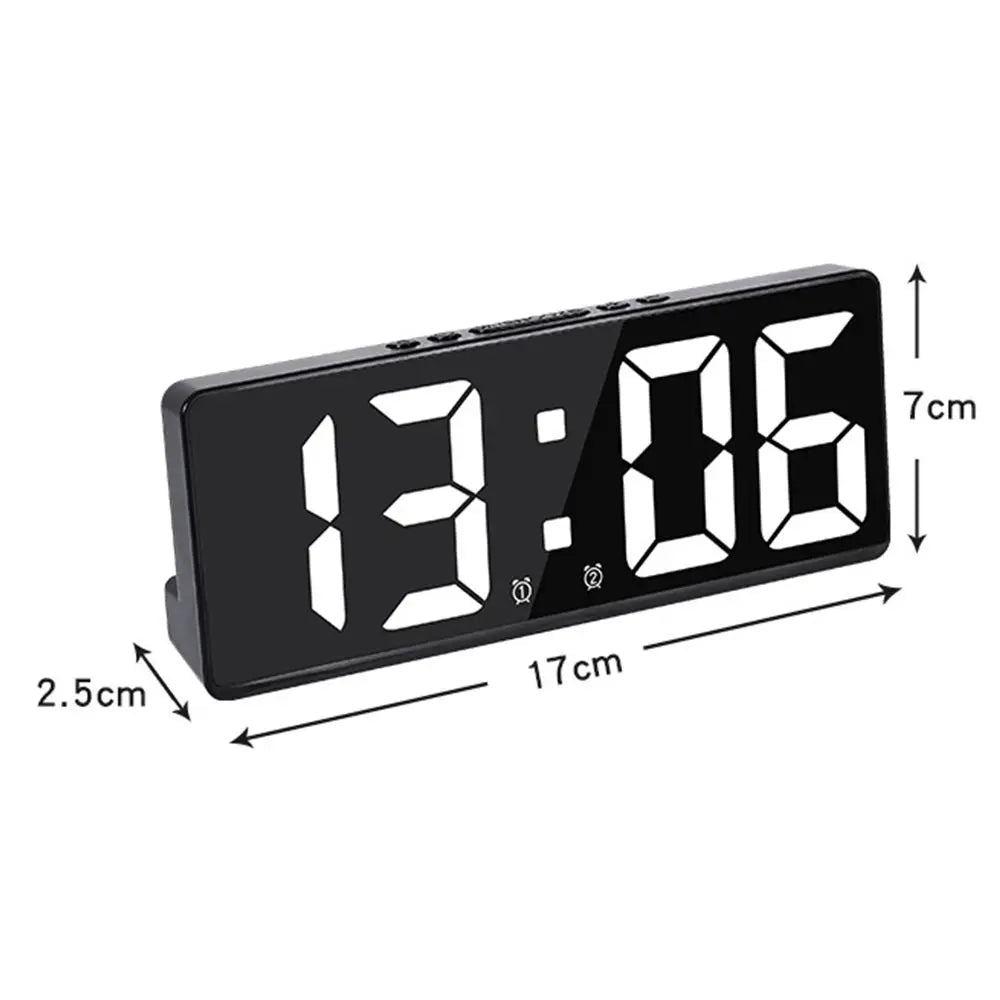 Creative Number Clock Color Nightlight Temperature Calendar Alarm Clock LED Large Number Electronic Clock Backlight Home Decor Beauty World Shop