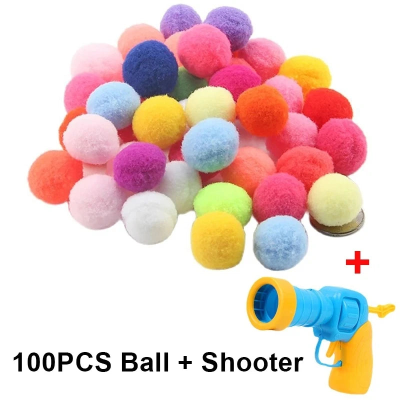 Cat Toys Interactive Launch Training Toy For Pet Kitten Creative Mini Shooting Gun Games Stretch Plush Ball Toys Pet Supplies Beauty World Shop
