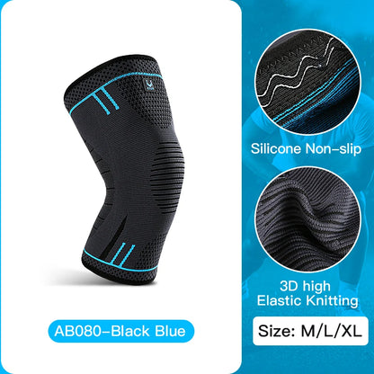 1 Pcs Compression Knee Support Sleeve Elastic Breathable Knee Pads Brace Springs Gym Sports Protector Basketball Volleyball Run Beauty World Shop