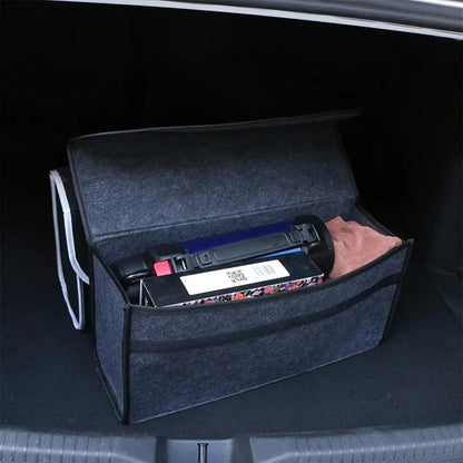 1PC Dark gray car felt storage box car storage bag enlarged and thickened soft felt storage box household storage box Beauty World Shop
