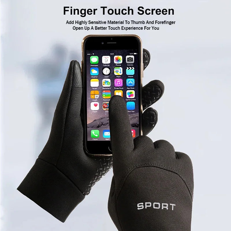 Winter Warm Gloves Touch Screen Windproof Cold-proof Cycling Gloves, Men's Women's Running, Hiking Skiing Gloves Beauty World Shop