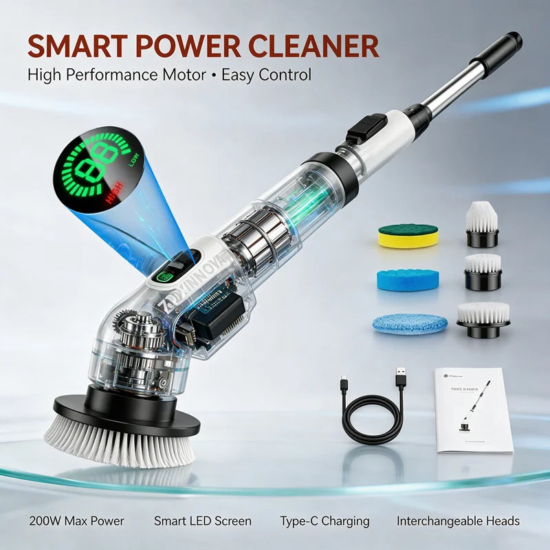 Cordless Multipurpose Cleaning Brush Household Electric Spin Scrubber Kitchen Gadget Hair Brush Bathroom Toilet Mop for Home Cle Beauty World Shop