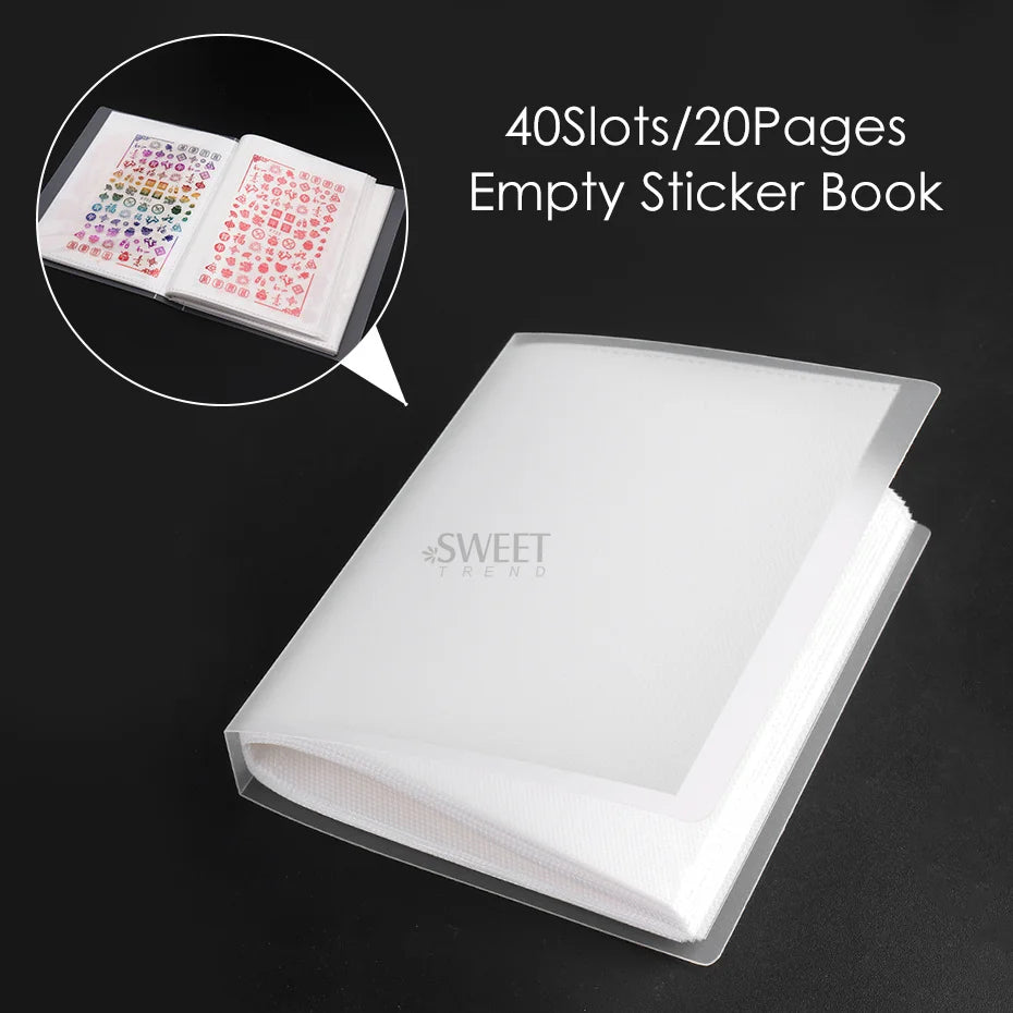 100 Slots Empty Nail Art Sticker Storage Book Album Exhibition Decals Collecting Organizer Holder Display Notebook Manicure Tool Beauty World Shop