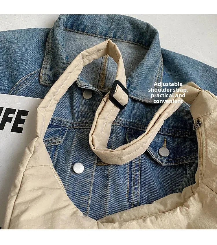 Trendy Women's Soft Cloth Shoulder Bag Solid Color Student 2026 Spring Y2k Casual Style Big Handbags Crossbody Bags for Women Beauty World Shop