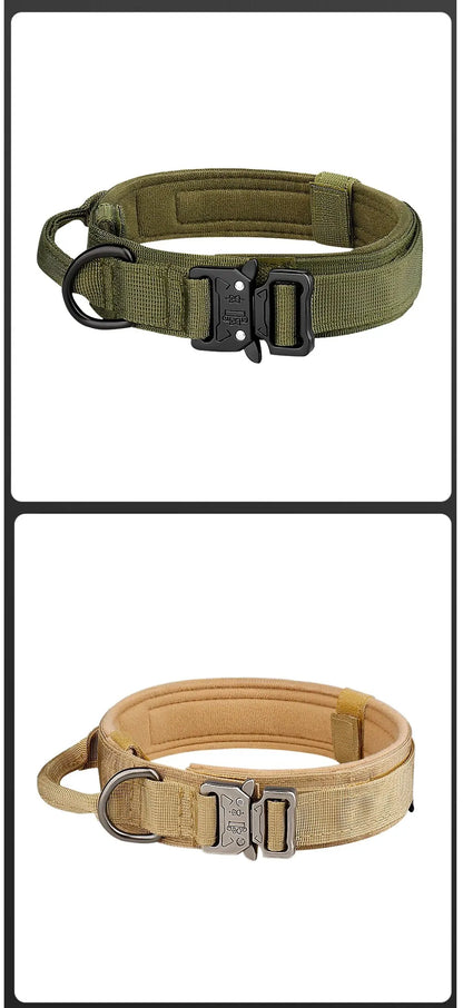 Pet Products Outdoor Tactical Dog Collar Metal Buckle Breathability Nylon Collar Medium and Large Dog Training Neck Collar Dog Beauty World Shop