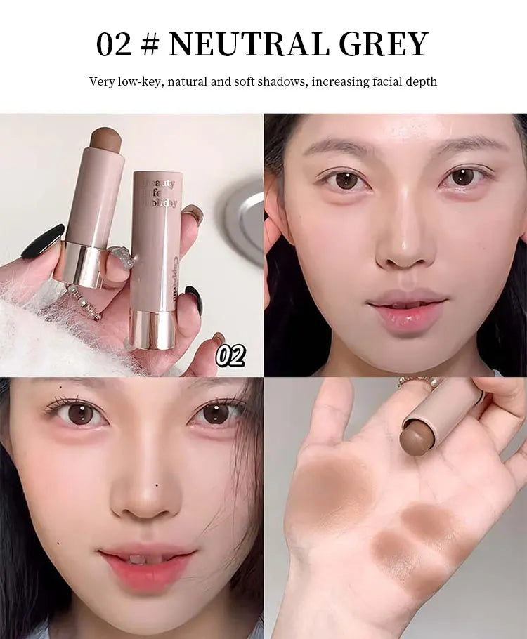 Cappuvini Moisturizing Silky Three-dimensional Contour Stick Natural Matte Single Color Suitable For Nose Shadow Makeup Contour Beauty World Shop