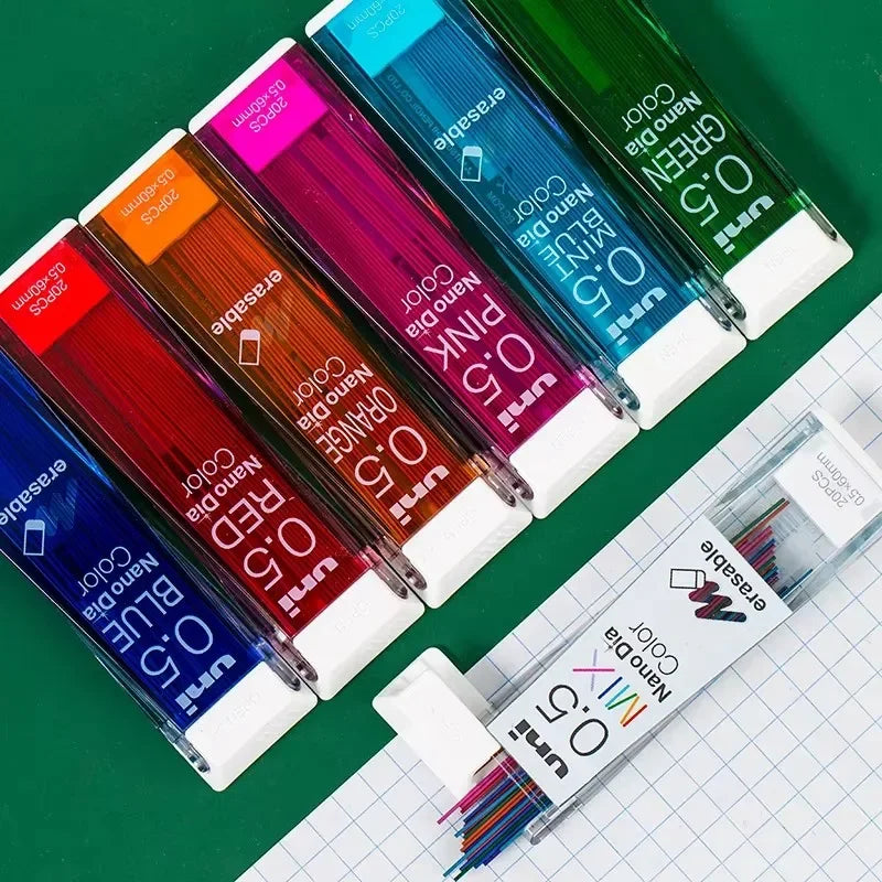 Japan Uni Nano Dia Color 0.5-202NDC Colored Mechanical Pencil Leads Refills 0.5mm Writing Supplies 202NDC Beauty World Shop
