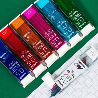 Japan Uni Nano Dia Color 0.5-202NDC Colored Mechanical Pencil Leads Refills 0.5mm Writing Supplies 202NDC Beauty World Shop